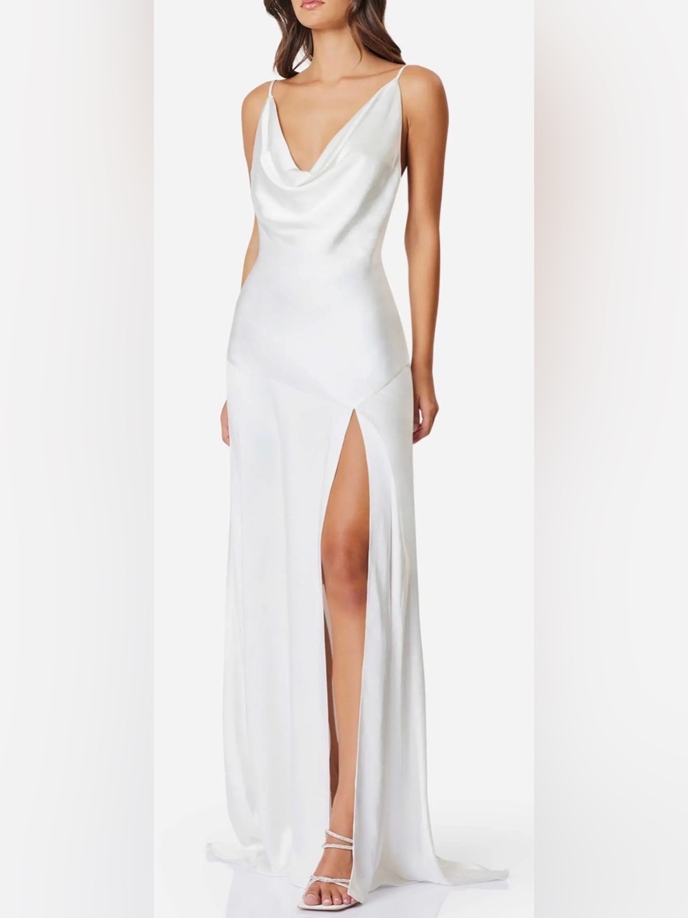 NEW‎ Elliatt Clementine Cowl Neck Maxi Dress In white Sz XL - Picture 3 of 10
